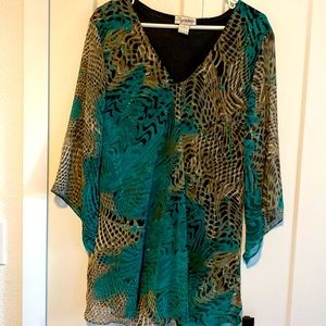 JMB Signature Sequin Embellished Flowy Blouse |Size 1X